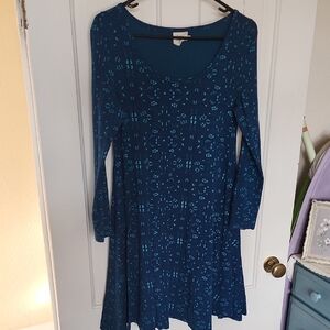 Mata Traders Blue And Teal Patterned Dress
